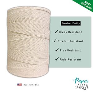 Durable Loom Warp Thread (Natural/Off White), One Spool, 8/4 Warp Yarn (800 Yards), Perfect for Weaving: Carpet, Tapestry, Rug, Blanket or Pattern - Warping Thread for Any Loom