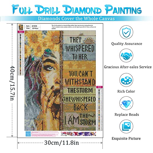 Inspirational Diamond Painting Kits for Adults - 5D Diamond Art Kits for Adults Kids Beginner, DIY Full Drill Diamond Dots Paintings with Diamonds Picture Gem Art Crafts for Adult Decor 12x16inch