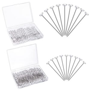 400 pcs bouquet pins flower pins, straight pins clear sewing pins crystal diamond head pins for craft wedding jewelry decoration (2.1”/1.5”)