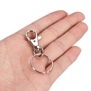 5 Set Key Chain Key Rings Metal Swivel Clasps Snap-On Keychain Ring Hook Spring Clip Snap Hook Lobster Clasp for Keys, Lanyards Jewelry Findings, Round Edged
