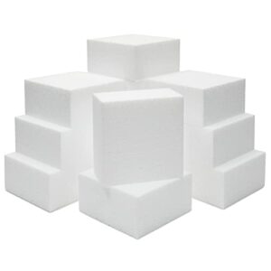 12 pack foam sculpting blocks for crafts, polystyrene brick rectangles for floral arrangements, art supplies (white, 4 x 4 x 2 in)