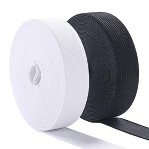 sewing elastic band 3/4 inch wide heavy stretch high elasticity knit elastic band for sewing waistband elastic 10 yard (5 yard white,5 yard black)