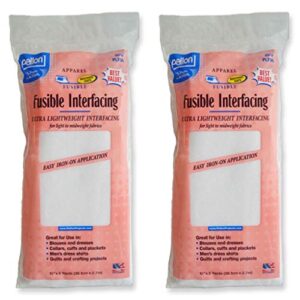 pellon 15 inches x 3 yards white fusible interfacing, 2 pack