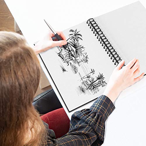 Artist’s Sketchbook Hardcover – 200GSM Very Thick Paper – Large, Spiral Sketch Book for Drawing and Mixed Media – Sketch Pad, Art Book - 8.25 x 11.4, 40 Sheets / 80 Pages