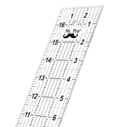 Mr. Pen- Sewing Ruler, 3 x17 Inch, Acrylic Ruler, Quilting Ruler, Cutting Ruler, Acrylic Ruler for Cutting Fabric, Rulers for Quilting and Sewing, Non Slip Quilt Rulers, Sewing Supplies