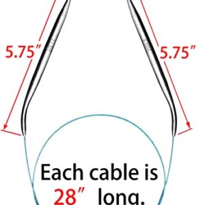 Circular Knitting Needles Set Round Needle Metal Magic Loop 40 Inch Size 15 13 11 10 8 7 6 5 4 1.5