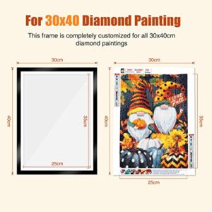 NAIMOER 2Pack Diamond Painting Frames, Frames for 12x16in/30x40cm Diamond Painting Canvas, Magnetic Diamond Art Frame Self-Adhesive, Diamond Painting Frames for Wall Window Door (Black)