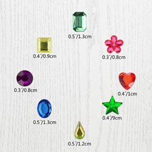 1246 PCS Self Adhesive Gems Stickers, Jewels Stickers with Multiple Colors and Assorted Shapes for Crafts, 14 Sheets Multiple Sizes Bling Rhinestone Stickers for Card Making Decorations