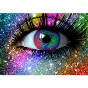 eniref 5d diamond painting,diamond art kits for adults colorful eyes diy rhinestones home wall decoration paint by numbers gem art crafts for kids adults children(canvas size: 11.8 x 15.75 in