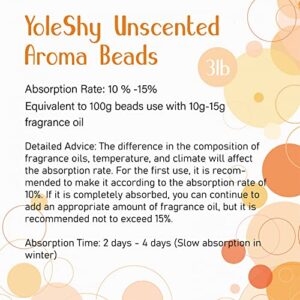 YoleShy 3lb Unscented Aroma Beads for Car Freshies, No Fragrance Eva Beads Bulk