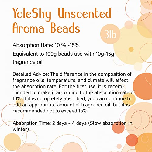 YoleShy 3lb Unscented Aroma Beads for Car Freshies, No Fragrance Eva Beads Bulk