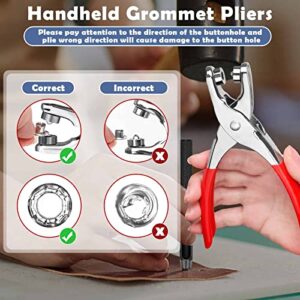 1203Pcs Grommet Tool Kit with Eyelet Pliers, PAXCOO 1/4 Inch Fabric Grommet Kit with Fabric Eyelets Grommets, Washers and Hole Punch Grommet Hand Press kit for Fabric/Leather/Belt/Shoes/Cloths