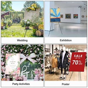 DDEAT Easel Stand for Wedding Sign & Poster 63'' Easels for Display Portable Art Easel for Floor Adjustable Metal Easel Black