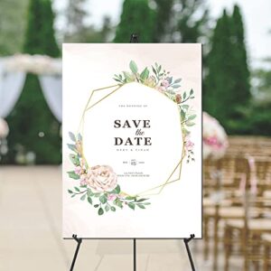 DDEAT Easel Stand for Wedding Sign & Poster 63'' Easels for Display Portable Art Easel for Floor Adjustable Metal Easel Black