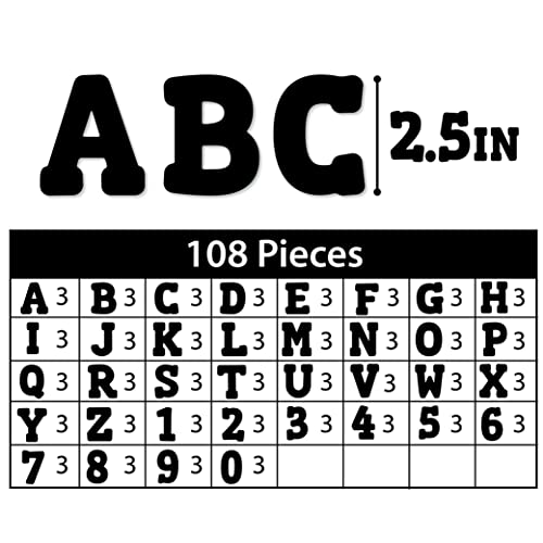 ArtSkills Paper Poster Letters and Numbers for Projects and Crafts, 4" and 2.5", Black, 150 Pieces