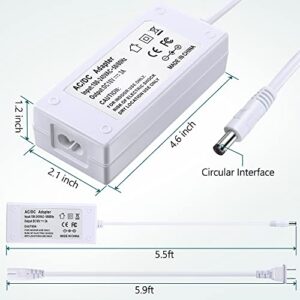 Power Adapter Compatible with Cricut Maker and Cricut Explore Air 2 Cutting Machine, 18V 3A AC Power Replacement Cord Compatible with Cricut, Charger Power Supply Wall Plug Cord Replacement (White)