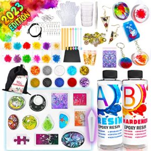 Goody King Resin Jewelry Making Starter Kit - Resin Kits for Beginners with Molds and Resin Jewelry Making Supplies - Silicone Casting Mold, Tools Set Clear Epoxy Resin for DIY Jewelry