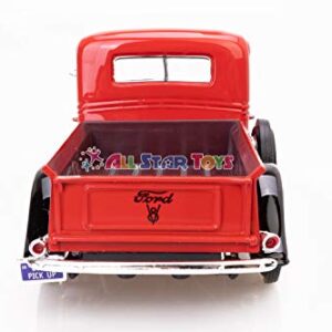 1937 Ford Pick Up Truck, Red With Black - Showcasts 73233 - 1/24 Scale Diecast Model Car by Motor Max