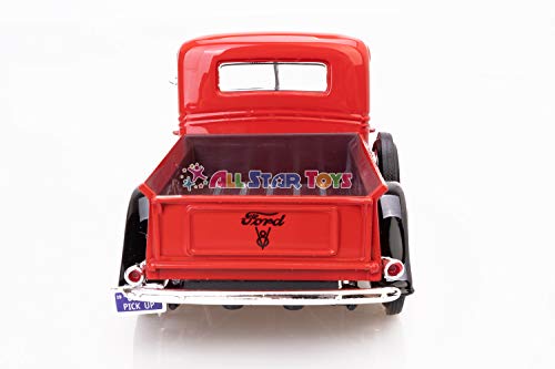 1937 Ford Pick Up Truck, Red With Black - Showcasts 73233 - 1/24 Scale Diecast Model Car by Motor Max