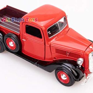 1937 Ford Pick Up Truck, Red With Black - Showcasts 73233 - 1/24 Scale Diecast Model Car by Motor Max