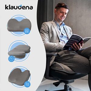 Klaudena | Memory Foam Seat Cushion for Office Chair, Coccyx Lower Back Support Tailbone Pain Relief, Lumbar Support Cushions, Work Chair Pad Butt Pillow, Sciatica, Correct Posture, Desk Chair Cushion