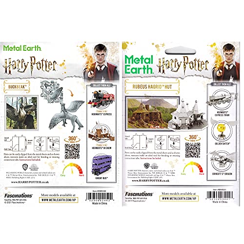 Metal Earth Fascinations 3D Metal Model Kits Harry Potter Set of 2 - Rubeus Hagrid Hut - Buckbeak
