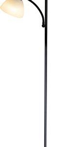 Newhouse Lighting NHFL-WI-BK Torchiere William 71 inch Modern Standing Daughter Floor Lamp, Perfect Light for Bedrooms, Living Room, Office, Reading, Mother-Son Black
