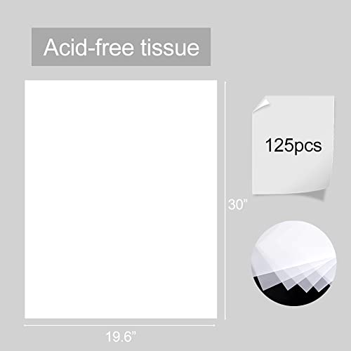 120 Sheets 20" x 30" Acid Free Acid-Free Wrapping Tissue Paper, White Unbuffered No Lignin Archival Tissue Paper, No Acid Paper for Long-Term Packaging Storing Clothes Textiles Linens Present Wrap