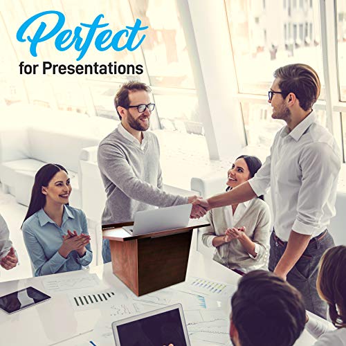 Pyle Foldable Desktop Lectern Podium Stand-Portable Folding Tabletop Desk Teacher Speaker Lecture Classroom Presentation Stand, Laptop Computer Book Holder-Pyle PLCTND41