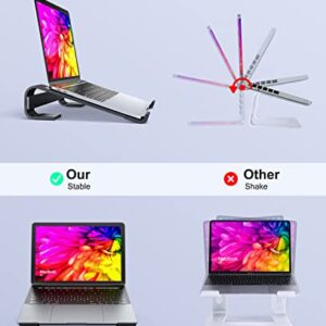 Soqool Laptop Stand for Desk, MacBook Stand Sturdy Laptop Riser, Ventilated Ergonomic Aluminum Laptop Holder Compatible with 12 13 15.6 17 Inch MacBook Pro Air/HP/Dell, Work Cooling Computer Stand