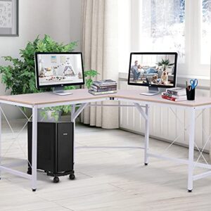 Computer Tower Stand, Adjustable Mobile CPU Stand with Rolling Caster Wheels, Premium PC Tower Stand Holder for Floor Carpet Gaming PC Case