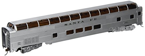 Bachmann Trains - 85' FULL DOME SANTA FE Passenger Car with Lighted Interior - HO Scale , White