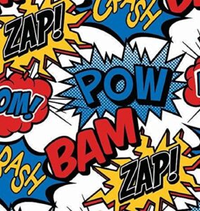 superhero comic rolled gift wrap paper – 24″ x 15′