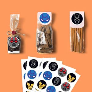 24Set Superhero Party Bags, Superhero Bags Candy Gift Bags Kraft Paper Bags，with Superhero Theme Sticker, For Superhero Theme Birthday Party