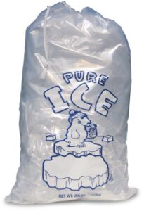 tfd supplies 20 ea. 20lb clear ice bag with drawstring