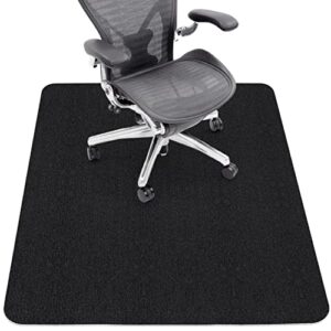 sycoodeal office chair mat,chair carpet for hardwood floor,computer gaming chair mat,office chair mat for tile floor,large floor protector rug,anti-slip,easy to clean,black(48″x36″)