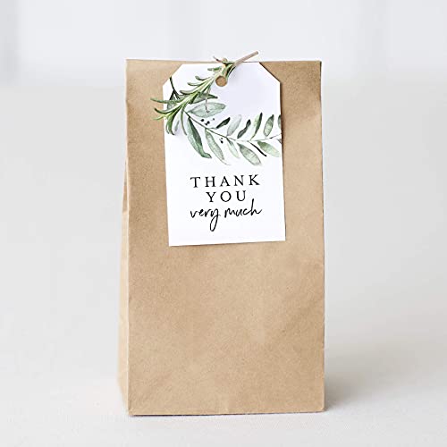 Bliss Collections Thank You Gift Tags, Rustic Greenery, Thank You Very Much Gift Tags for Weddings, Bridal Showers, Birthdays, Parties, Baby Showers, Wedding Favors or Special Events, 2"x3" (50 Tags)