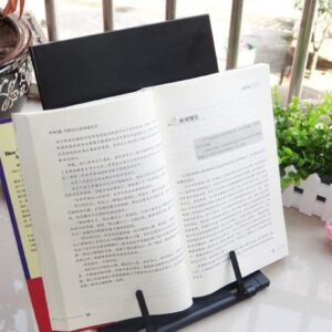 Black Metal Desktop Document Book Holder with 7 Adjustable Positions (Black)