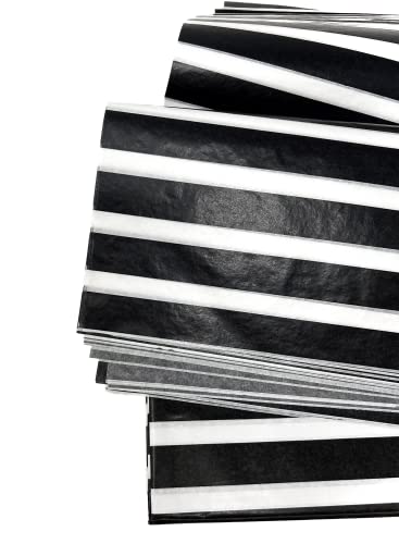 Premium Tissue Paper Black & White Stripes Tissue Paper 20 X 30-24 Sheet