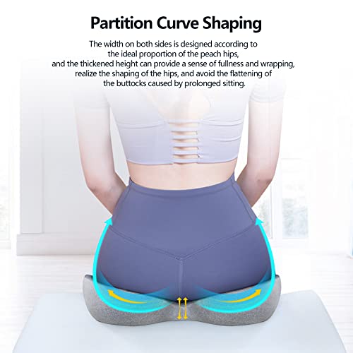 Seat Cushion for Office Chair, Non-Slip Chair Seat Cushions for Tailbone Pain, Lower Back Sciatica Pain Relief, Memory Foam Coccyx Cushion Butt Pillow for Office Chair, Car, Wheelchair (Grey)