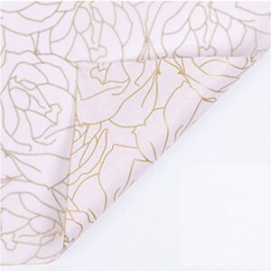 flower tissue wrapping paper sheets korean bouquet packaging materials rose pattern florist supplies shoes clothes cake baking packing paper diy crafts 19.7×27.5 inches 28 sheets (1 gold dust)