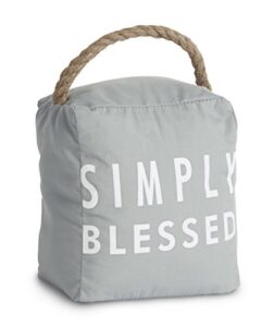 pavilion gift company 72154 simply blessed door stopper, 5 by 6-inch, gray