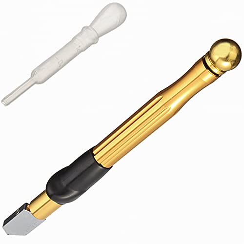 KEWAYO 3mm-15mm Tools for Glass Cutting, Gold Pencil Oil Feed Carbide Tip Glass Cutter Cutting Tool