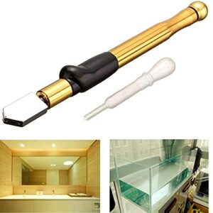 KEWAYO 3mm-15mm Tools for Glass Cutting, Gold Pencil Oil Feed Carbide Tip Glass Cutter Cutting Tool