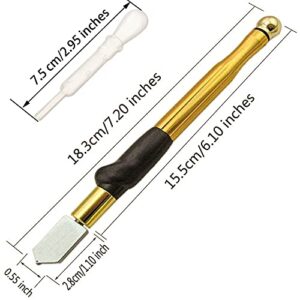 KEWAYO 3mm-15mm Tools for Glass Cutting, Gold Pencil Oil Feed Carbide Tip Glass Cutter Cutting Tool