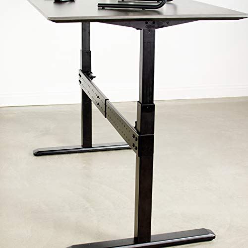 VIVO Universal Steel Clamp-on Desk Stabilizer Bar, 36 to 61.6 inch Bracket Support System for Sit to Stand Desk Frames, Black, DESK-STB01B