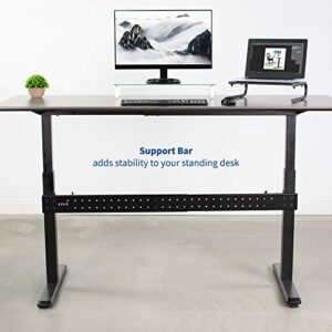 VIVO Universal Steel Clamp-on Desk Stabilizer Bar, 36 to 61.6 inch Bracket Support System for Sit to Stand Desk Frames, Black, DESK-STB01B