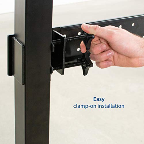 VIVO Universal Steel Clamp-on Desk Stabilizer Bar, 36 to 61.6 inch Bracket Support System for Sit to Stand Desk Frames, Black, DESK-STB01B