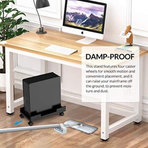 ORICO Computer Tower Stand, Mobile CPU Holder with 4 Caster Wheels Fits for Most Computer Tower, Gaming PC, Printer, Under Desk PC Holder (Black)