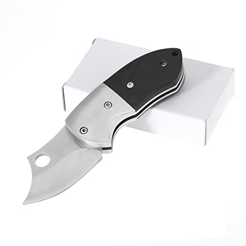 BYKCO Small Unique Knife, Fold-able Knife, Pocket Knives, Black Wood Handle, Unique Compact Portable Mini Little Folding Knife Gift-able for Men Women